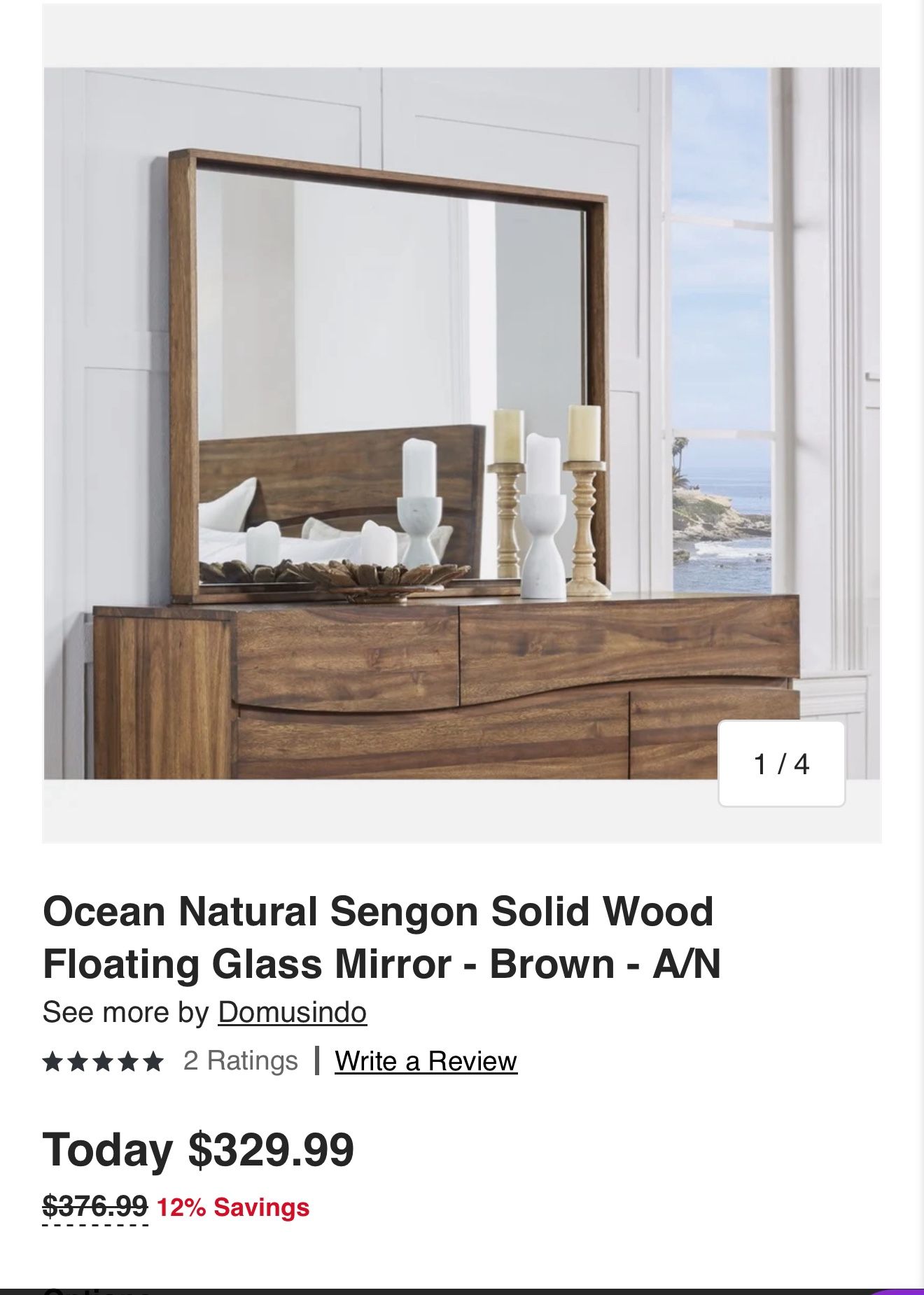 Mirror With Solid Wood Frame