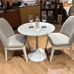 30” Hi-Gloss Table/ White Round Table