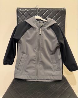 Cat & Jack 3T Toddler Softshell Hooded Jacket – Gray/Black – Fleece Lined