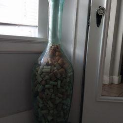 46 Inch Vase With Wine Corks From All Over