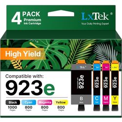 Brand New In Box Unopened   923e 923 Ink Cartridges for HP Printers with Chip Replacement for HP 923XL Ink Cartridges Combo Pack for HP923 OfficeJet P