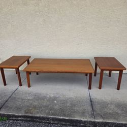 Vintage MCM BRDR FURBO coffee table, 2 end tables, teak Denmark