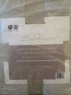 Bella Russa Sand & Snooze Bedding Plush Flannel Throw  Beige Super Soft Comfort