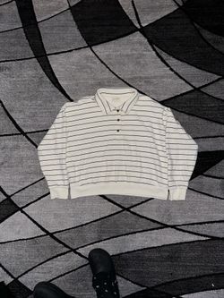striped long sleeve polo shirt