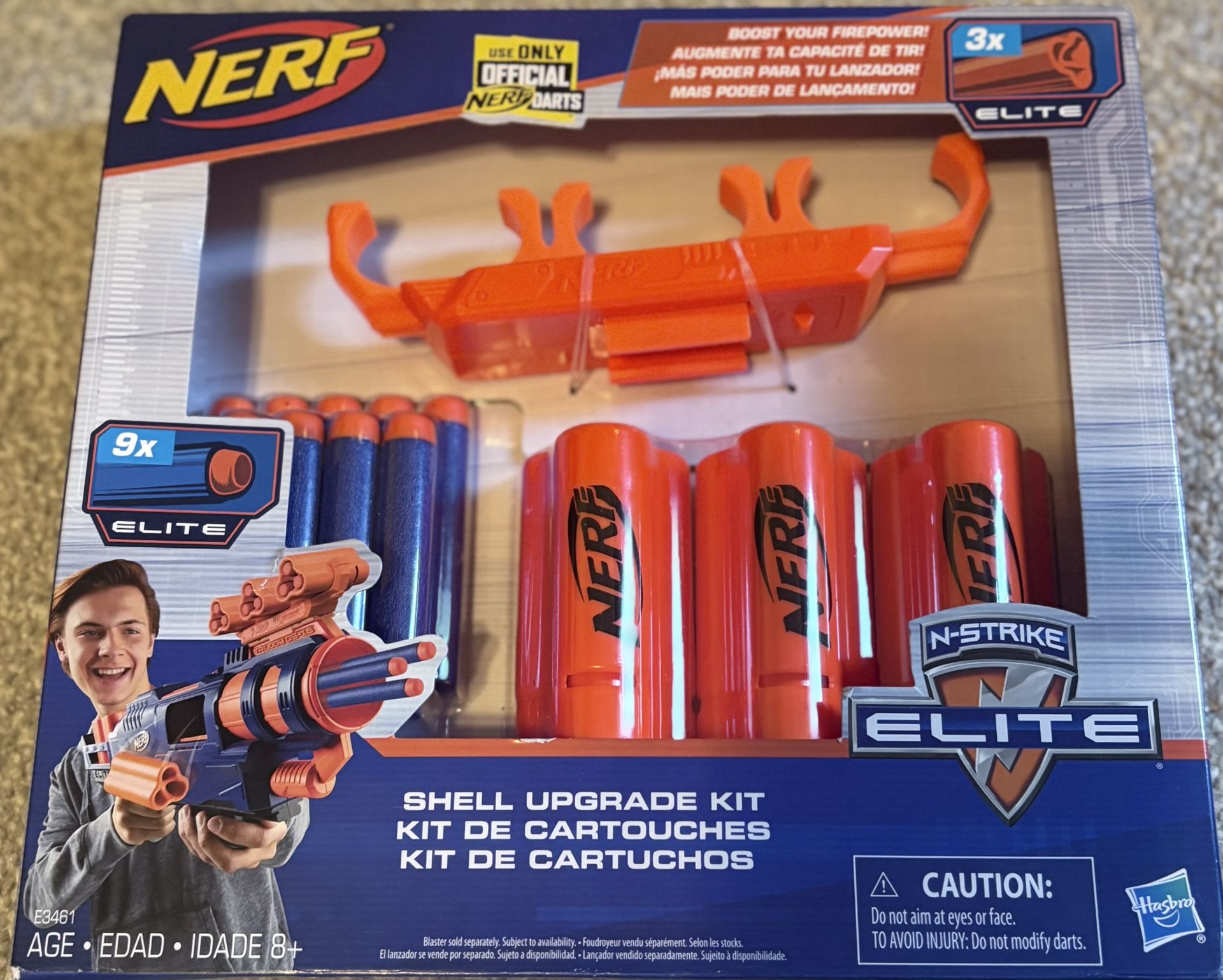 Nerf Shell Elite Upgrade Kit 3 Shells 9 Nerf Darts And Shell Holder New in box