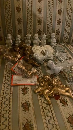 Angel Christmas ornament lot with stars