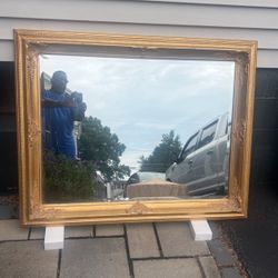 Classic Detailed Framed Beveled Mirror (Bronze)