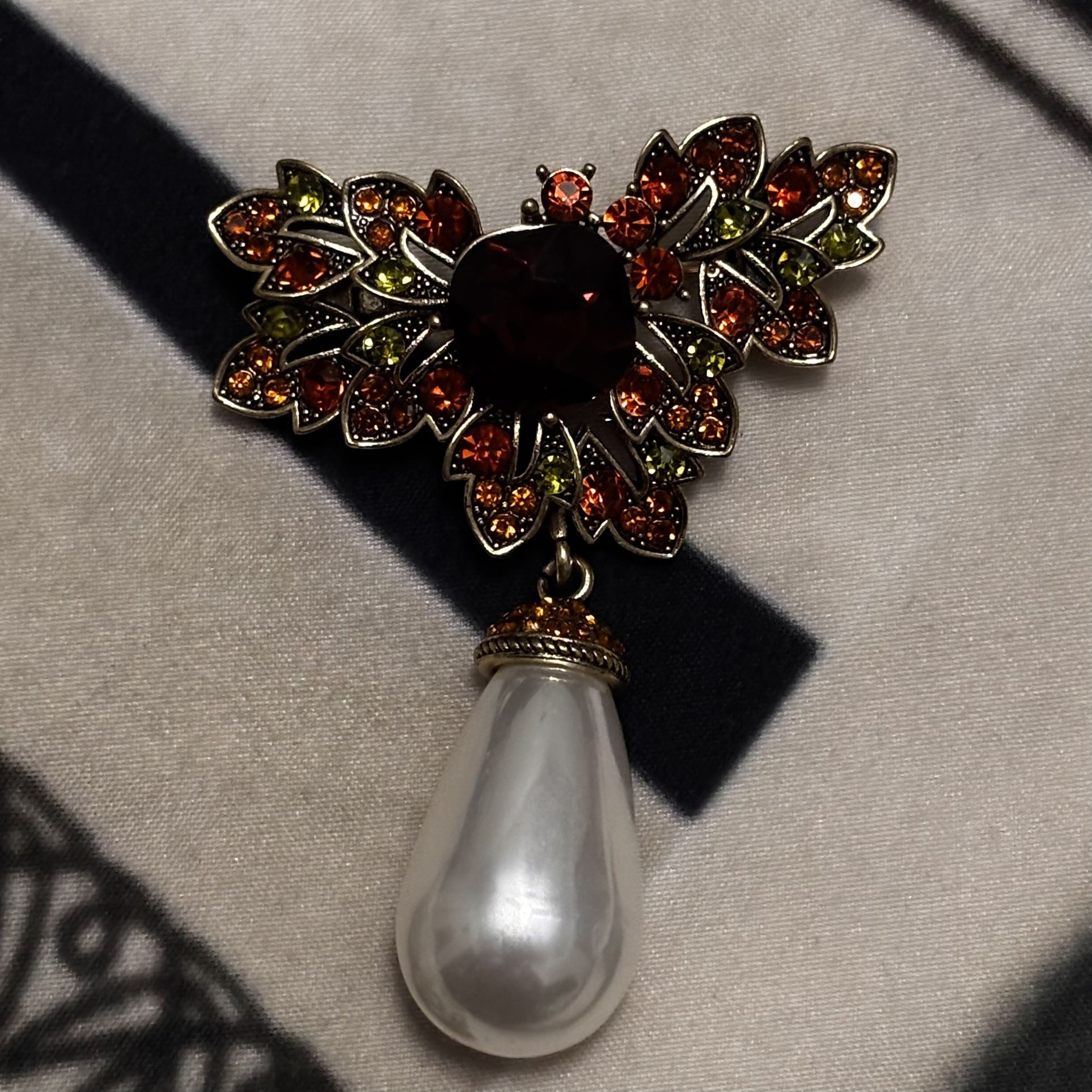 Crystal Flower Brooch