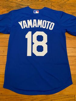 Blue Los Angeles dodgers Yamamoto road jersey