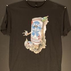 PBR Pabst Blue Ribbon Beer Art Print T shirt “PBArt” Mens XL