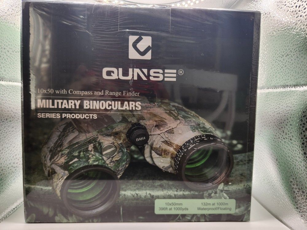 Qunse Camouflage 10X50mm Marine Waterproof Military Binoculars With Compass

