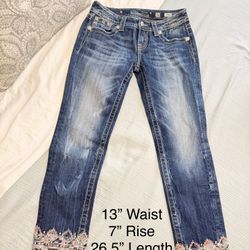 Miss Me Capri Embellished Jeans Size 26