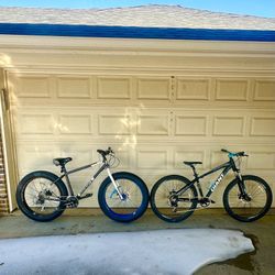 Giant diamondback mountain bikes 26 fat tire and 27.5 with front forks both ready to ride