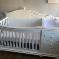 Wood Baby Crib and Changing Table