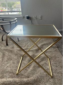 Gold Mirror side table