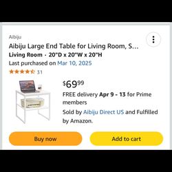 Brand new In box White End Table