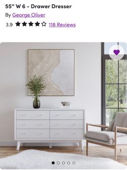 Clyve 6-Drawer 55" Double Dresser by George Oliver