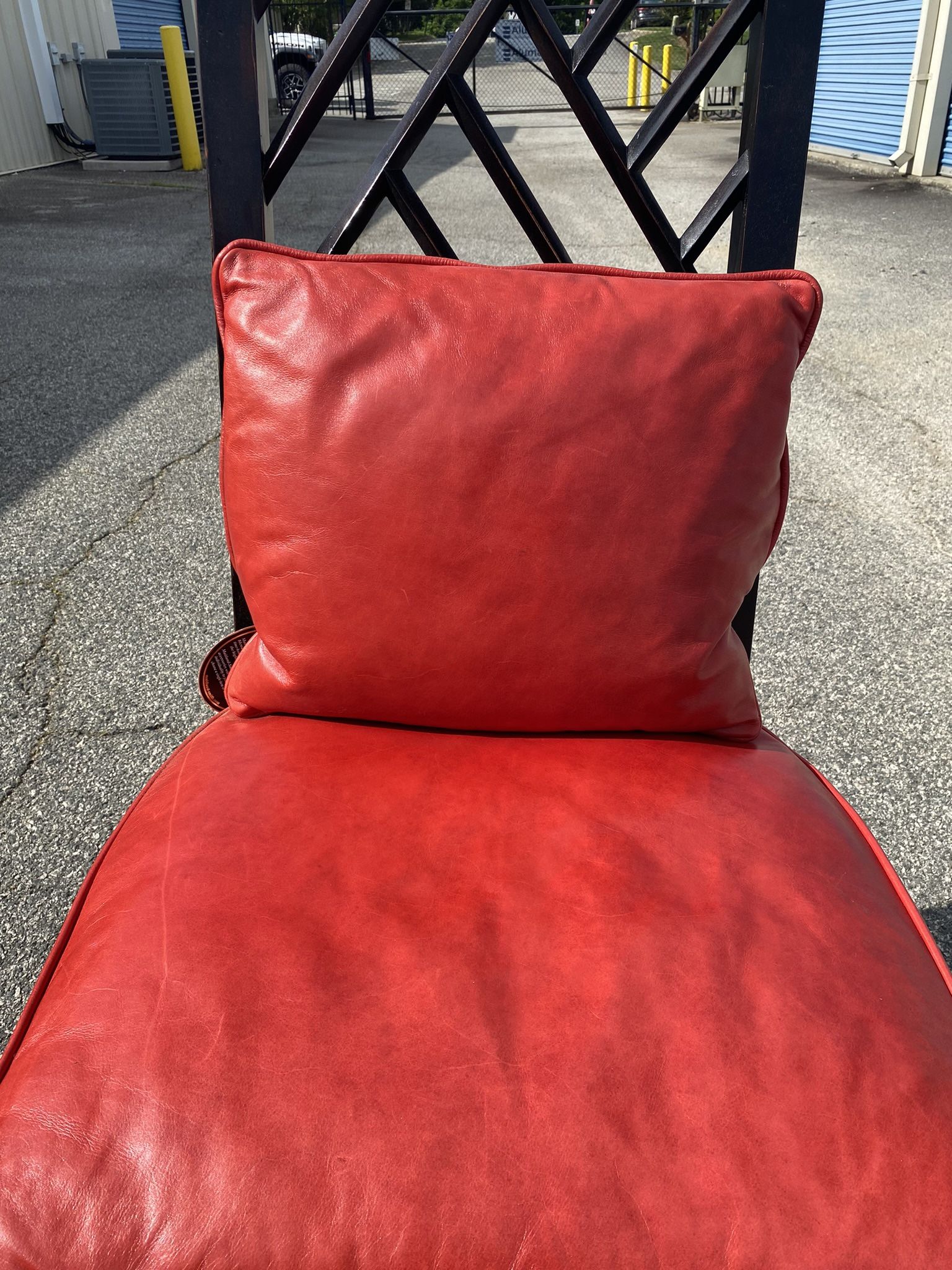 Storage Stored Maitland-Smith Red Leather Chair