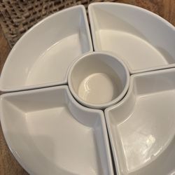 Serving dishes and lazy Susan set.