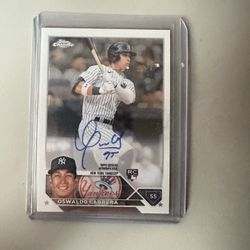Tops Chrome 2023 Oswaldo Cabrera Autograph Baseball Card 