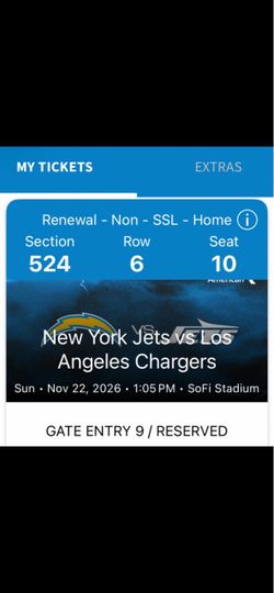 NY Jets vs LA Chargers NFL Ticket