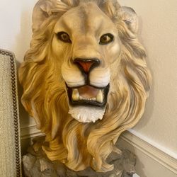 Large Lion Head Statue
