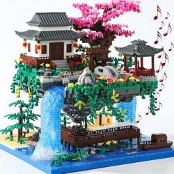 Yushinv Cherry Blossom Tree Building Set with Gift Box, Original Music Cherry Blossom Tree House (Type: Symphony), Japanese Cherry Blossom Tree House 