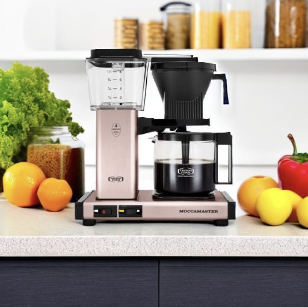 Moccamaster 53935 KBGV Select 10-Cup Coffee Maker, Rose Gold, 40 ounce, 1.25l