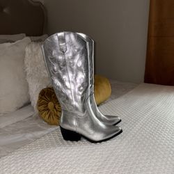 Silver Cowgirl Boots