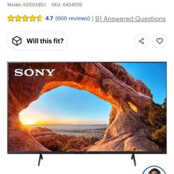 Sony-50" Class X85) Series LED 4K UHD Smart Google TV !!READ DESCRIPTION!!