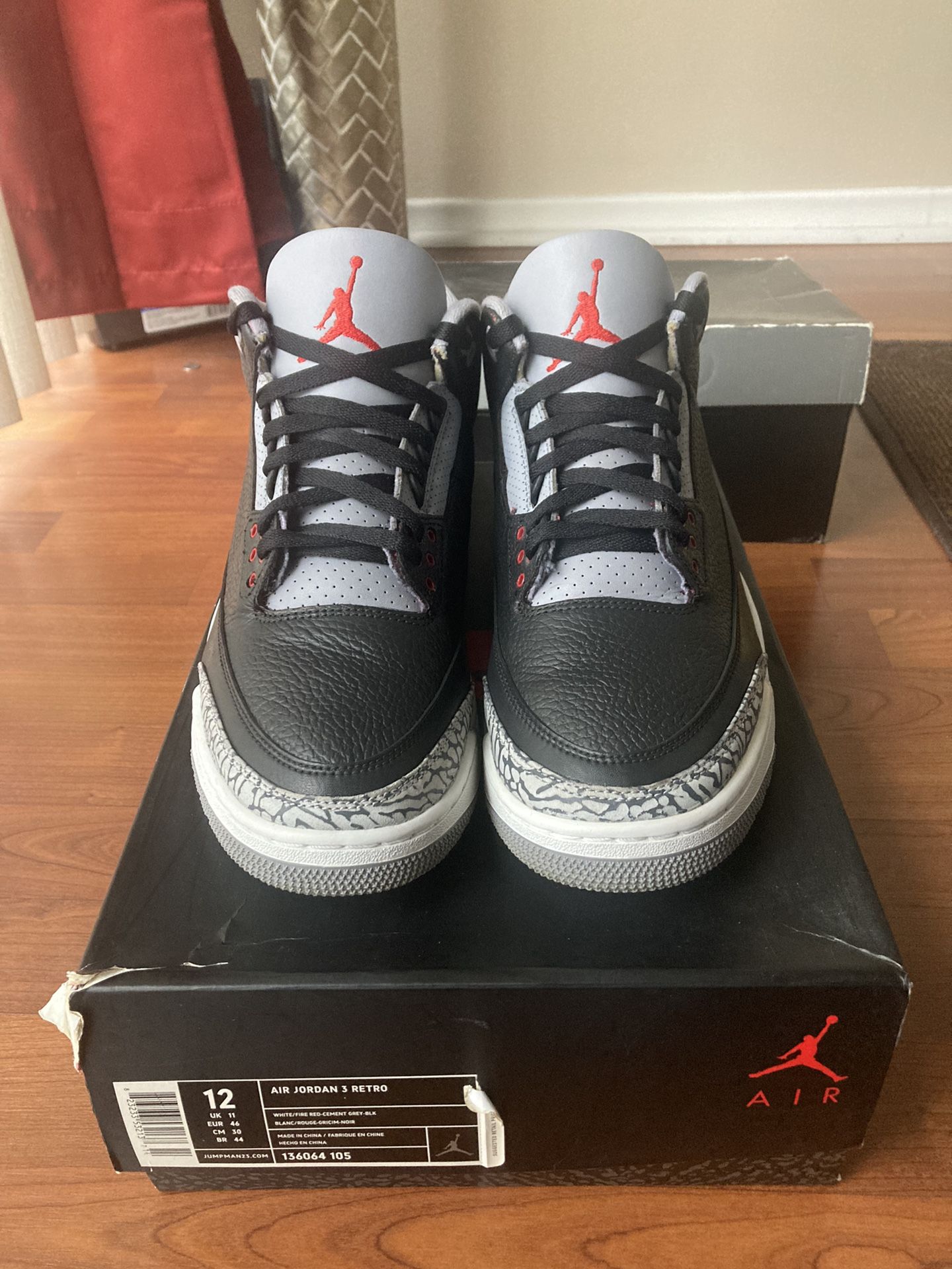 Nike Air Jordan III 3 “Black Cement” Sz 12