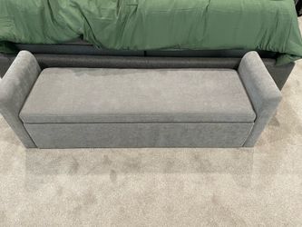Grey ottoman bench