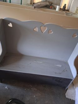 Cute wood storage bench