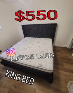 NEW KING SIZE BED FRAME AND MATTRESS