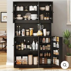 71" Kitchen Storage Cabinets with 6 Doors and Adjustable Shelves, Tall Pantry Cabinets for Kitchen, Dining Room, White