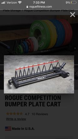 Rogue Competition Bumper Cart - Plate Storage for Sale in 