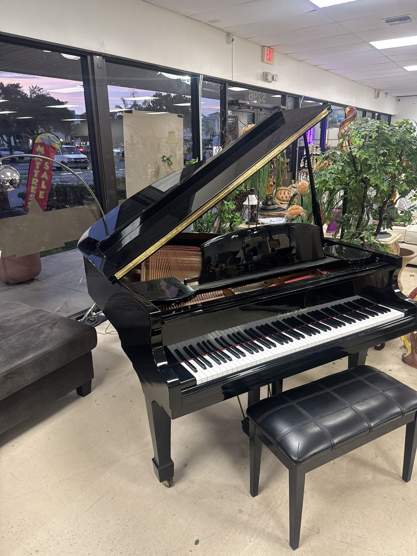 Fletcher & Sons Grand Piano W/ Black High-Gloss Finish G-80A - Excellent Condition