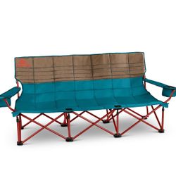 Kelty Lowdown Couch - 3 Person Capacity Camping Chair, Extra Large and Sturdy Bench for Campsites, Soccer Games, and Backyard Parties, with Cup Holder