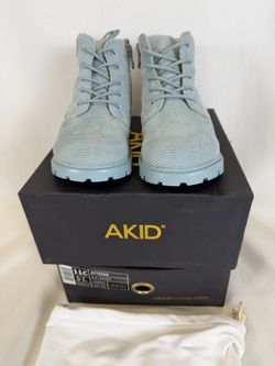 AKID Atticus Blue Corduroy Boots Size 11C