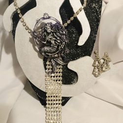 Vintage  Mermaid Necklace And Earrings