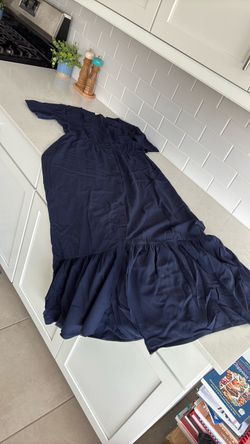Women’s navy blue button up dress size large