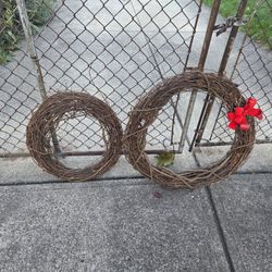 Two Grapevine Wreaths 