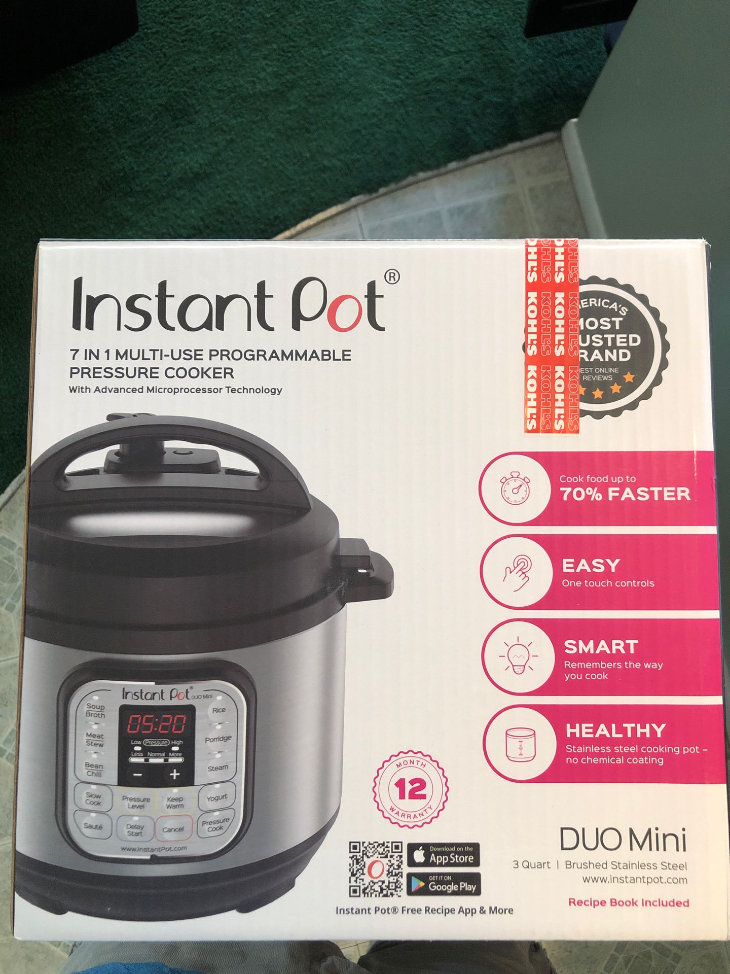 Instant pot duo mini 3 qt pressure cooker