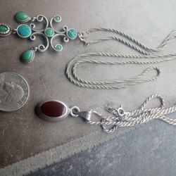 STERLING SILVER PENDANTS AND NECKLACES TAXCO MEXICO VINTAGE