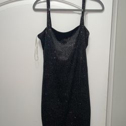 Black Sparkly Mini Dress