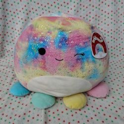 Squishmallows Oleta Multicolor Tye-Dye Heart Octopus Walgreens Exclusive 18"