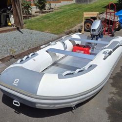 🚤 Fully Outfitted Zodiac Cadet 350 Inflatable Boat + 9.9hp Motor — Adventure Starts Now