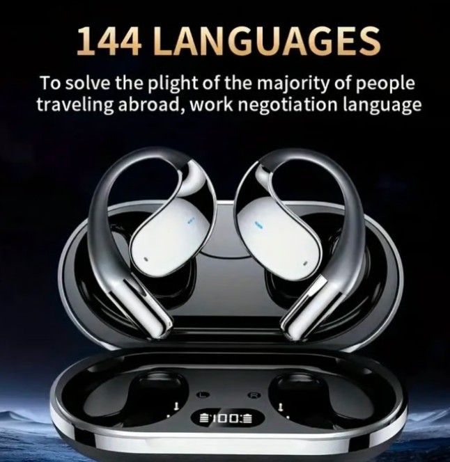 New Translation Wireless Earphones, Bone Conduction Earbuds, 3-in-1 Translation