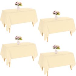 4 Champagne Linen Tables Cloths