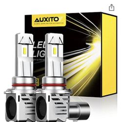 AUXITO 9005 LED Headlight Bulbs 12000LM Per Set 6500K Xenon White Mini Size HB3 Wireless Headlight Bulb, Pack of 2